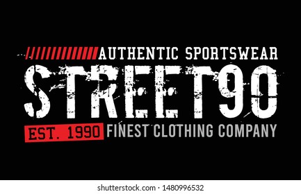 Streetwear Typography For T Shirt Graphic Print Casual, Vector Image Illustration