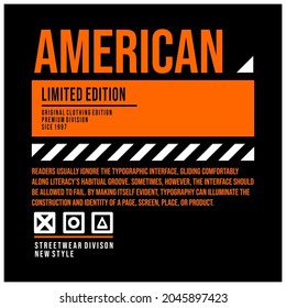 Streetwear Typography Urban Style Template Vector American Limited Edition Commercial Use