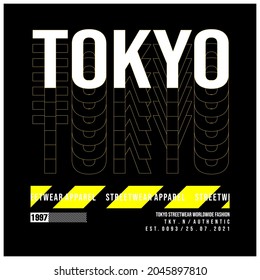 Streetwear Typography Urban Style Template Vector Tokyo 1997 Commercial Use