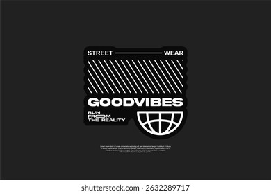 Streetwear urban modern design for tshirt vector