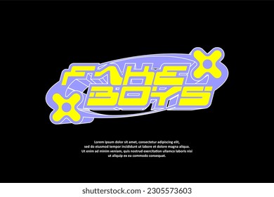 streetwear y2k template design element for printing