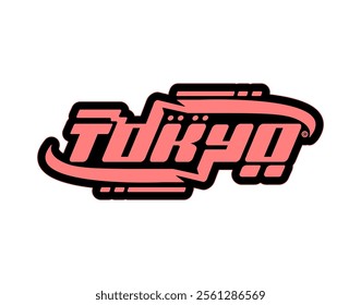 Streetwear Y2K Tokyo print for t-shirt, hoodie and sweatshirt. Isolated on white background