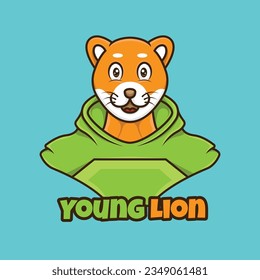 streetwear young lion icon logo mascot