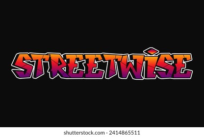 Streetwise word trippy psychedelic graffiti style letters.Vector hand drawn doodle cartoon logo Streetwise illustration. Funny cool trippy letters, fashion, graffiti style print for t-shirt, poster 