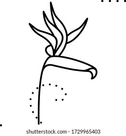 Strelitzia  flower icon in outlines. 