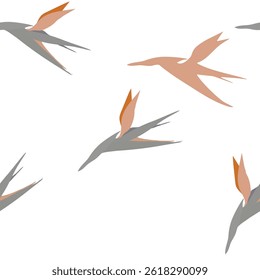 strelizia orange and grey pattern