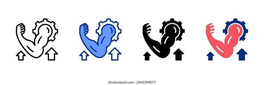 Strenght icon sheet multiple style collection