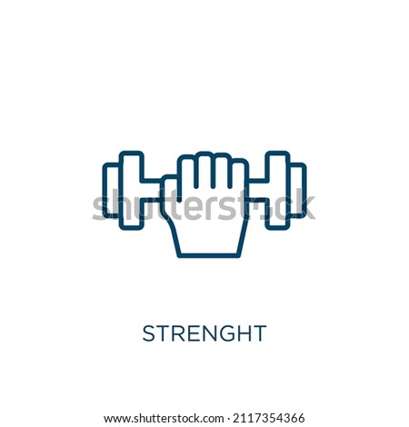 strenght icon. Thin linear strenght outline icon isolated on white background. Line vector strenght sign, symbol for web and mobile