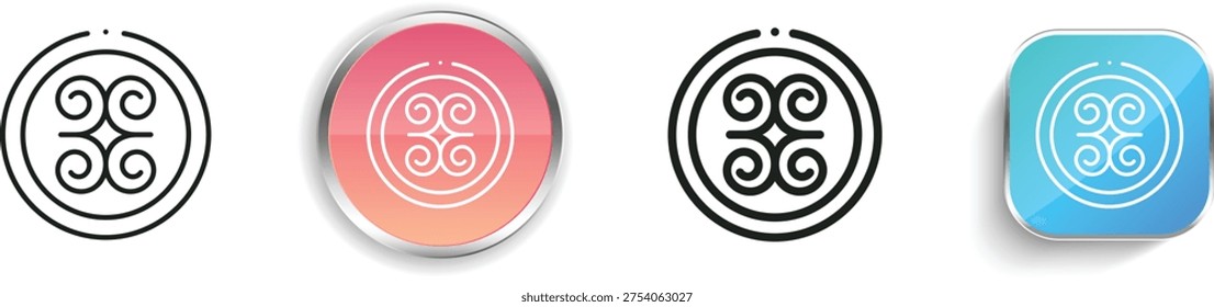 strenght icon. Thin Linear, Regular and Button Style Design Isolated On White Background