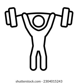 strenght training icon, weight lifting simple vector icon