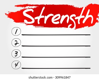 Strength blank list, health concept