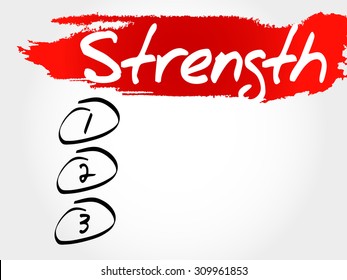 Strength blank list, health concept