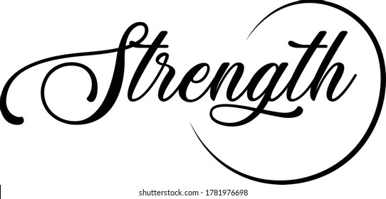 Strength, Christian faith, Typography for print or use as poster, card, flyer or T Shirt 