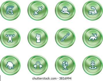 Strength Concept Icon Set A conceptual icon set relating to strength.