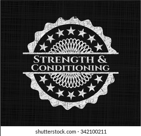 Strength and Conditioning chalk emblem written on a blackboard