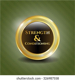 Strength and Conditioning gold badge or emblem