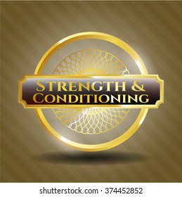 Strength and Conditioning gold badge or emblem