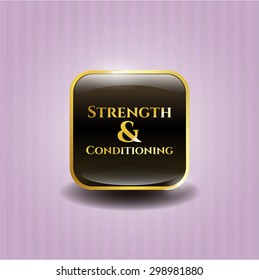 Strength and Conditioning gold shiny emblem