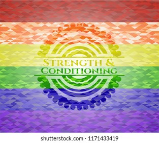 Strength and Conditioning lgbt colors emblem 