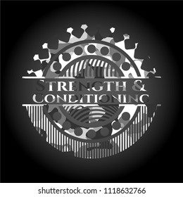 Strength and Conditioning on grey camo pattern