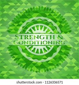 Strength and Conditioning realistic green mosaic emblem