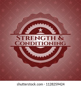 Strength and Conditioning retro style red emblem