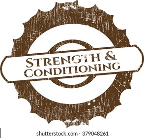 Strength and Conditioning rubber grunge stamp