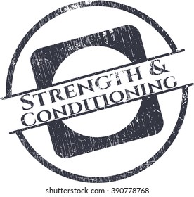 Strength and Conditioning rubber grunge texture stamp