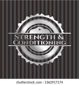 Strength and Conditioning silver badge or emblem