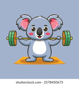 Strength and Expression: Cartoon animal Bodybuilder Icons with Emotions and Heft