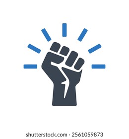 Strength Fist Icon On White Background
