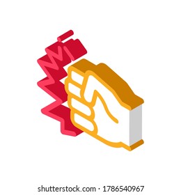 Vector de iconos de punzonado de fuerza. Signo isométrico de punzonado de fuerza. ilustración de símbolo aislado de color