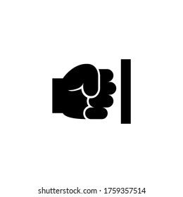 Strength Fist Punched Wall, Power Hand. Flat Vector Icon illustration. Simple black symbol on white background. Strength Fist Punched Wall Power Hand sign design template for web and mobile UI element