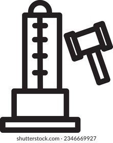 Strength Hammer Game Outline Icon