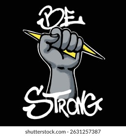  strength hand Urban Streetwear t shirt design