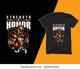 strength honor spartan t shirt design