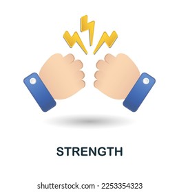Strength icon. 3d illustration from performance collection. Creative Strength 3d icon for web design, templates, infographics and more