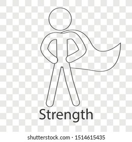 Strength icon concept on transparency background. Business  creative design. Line vector illustration use for your web page.