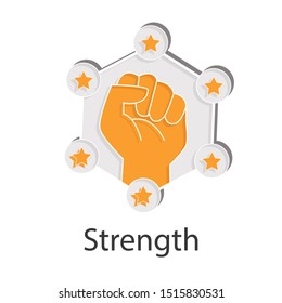 Strength icon concept on white background. Business resilience creative idea design. Flat vector illustration use for your project.