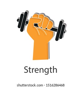 Strength icon concept on white background. Business resilience creative design. Flat vector illustration use for your mobile app.