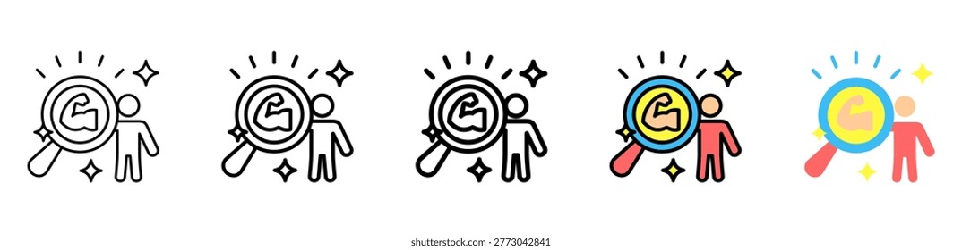 Strength Icon With Differences and Colors Style Illustration