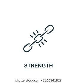 Strength icon. Monochrome simple sign from performance collection. Strength icon for logo, templates, web design and infographics.