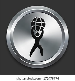 Strength Icon on Metallic Button Collection
