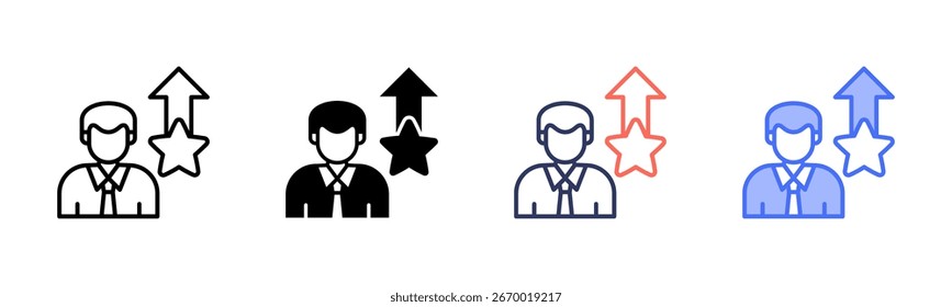 Strength icon set multiple style collection
