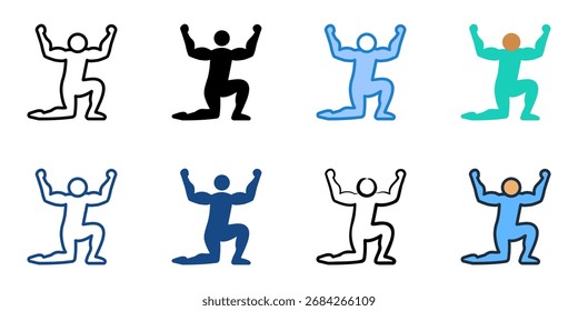 Strength icon set multiple style collection 
