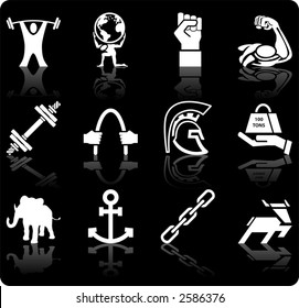 Strength Icon Set Series Design Elements A conceptual icon set relating to strength.