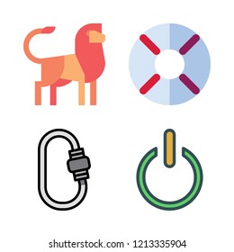 strength icon set. vector set about power, carabiner, help and lion icons set.