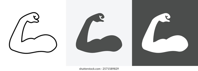 Strength icon set vector art