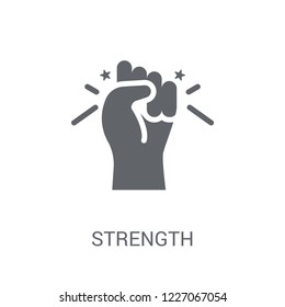 Strength icon. Trendy Strength logo concept on white background from Startup Strategy and Success collection. Suitable for use on web apps, mobile apps and print media.