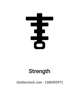 Strength icon vector isolated on white background, logo concept of Strength sign on transparent background, filled black symbol